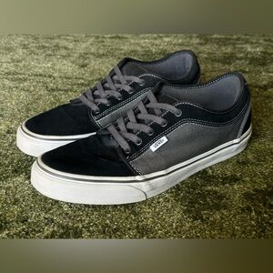 NEW Men's Genuine Leather VANS Black and Gray Shoes Size 11 (UK 10)